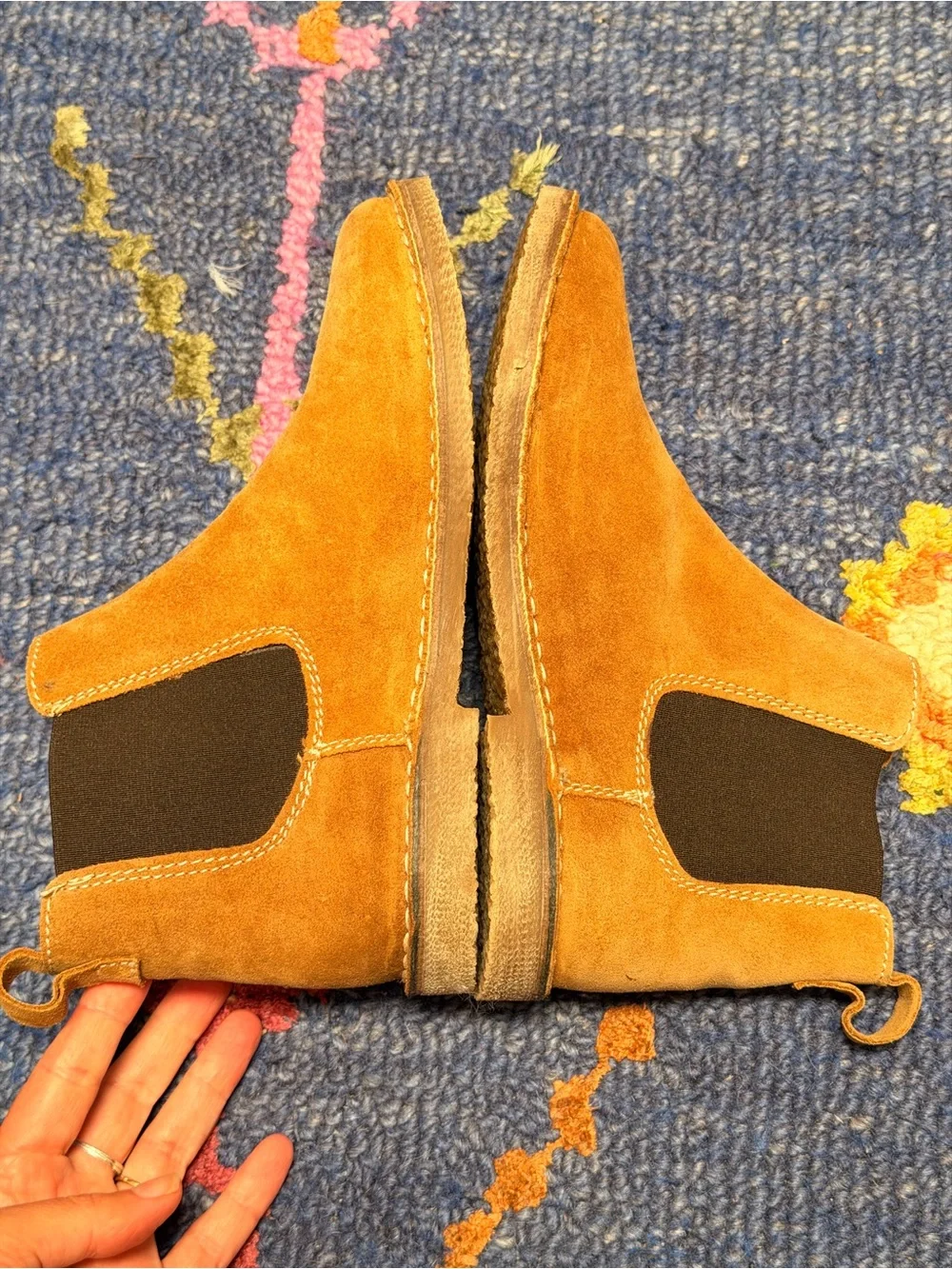 Sundance Catalog Suede Chelsea Boots EU 37 Camel Tan Made Bulgaria NWOT